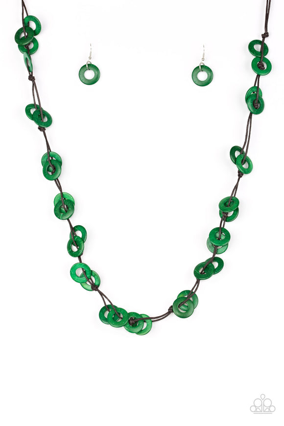 Waikiki Winds - Green Necklace #336