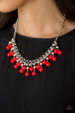 Friday Night Fringe - Red Necklace #382