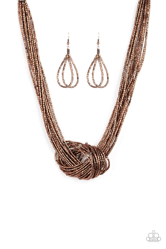 Knotted Knockout - Copper Necklace #417