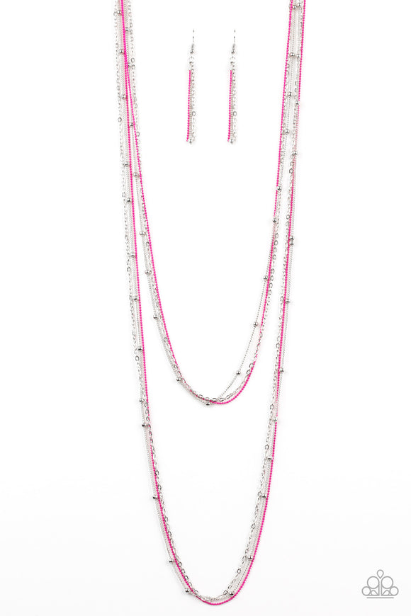 What A COLORFUL World - Pink Necklace #364