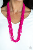 Congo Colada - Pink Seed Bead Necklace #299