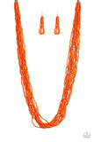 Congo Colada - Orange Seed Bead Necklace #298