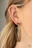 Double The Bling - Brass Hoop Earrings #273