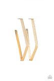 Way Over The Edge - Gold Earrings #272