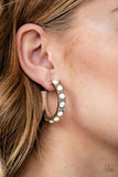 Western Watering Hole - White Hoop Earrings #101
