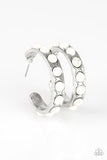 Western Watering Hole - White Hoop Earrings #101