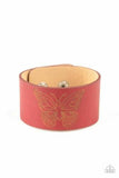 Flirty Flutter - Red - Butterfly Leather Wrap #1176